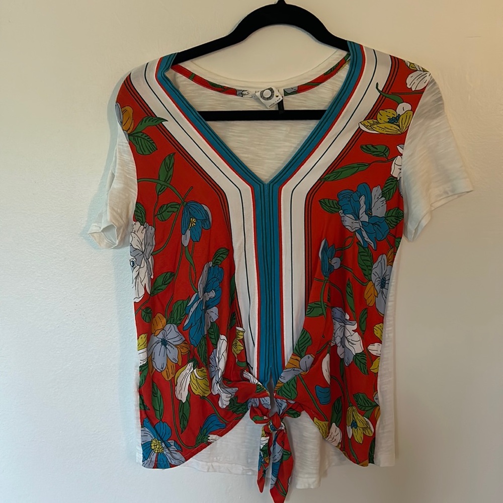 Anthropologie Akemi + Kin Flower Tie Front Tee
